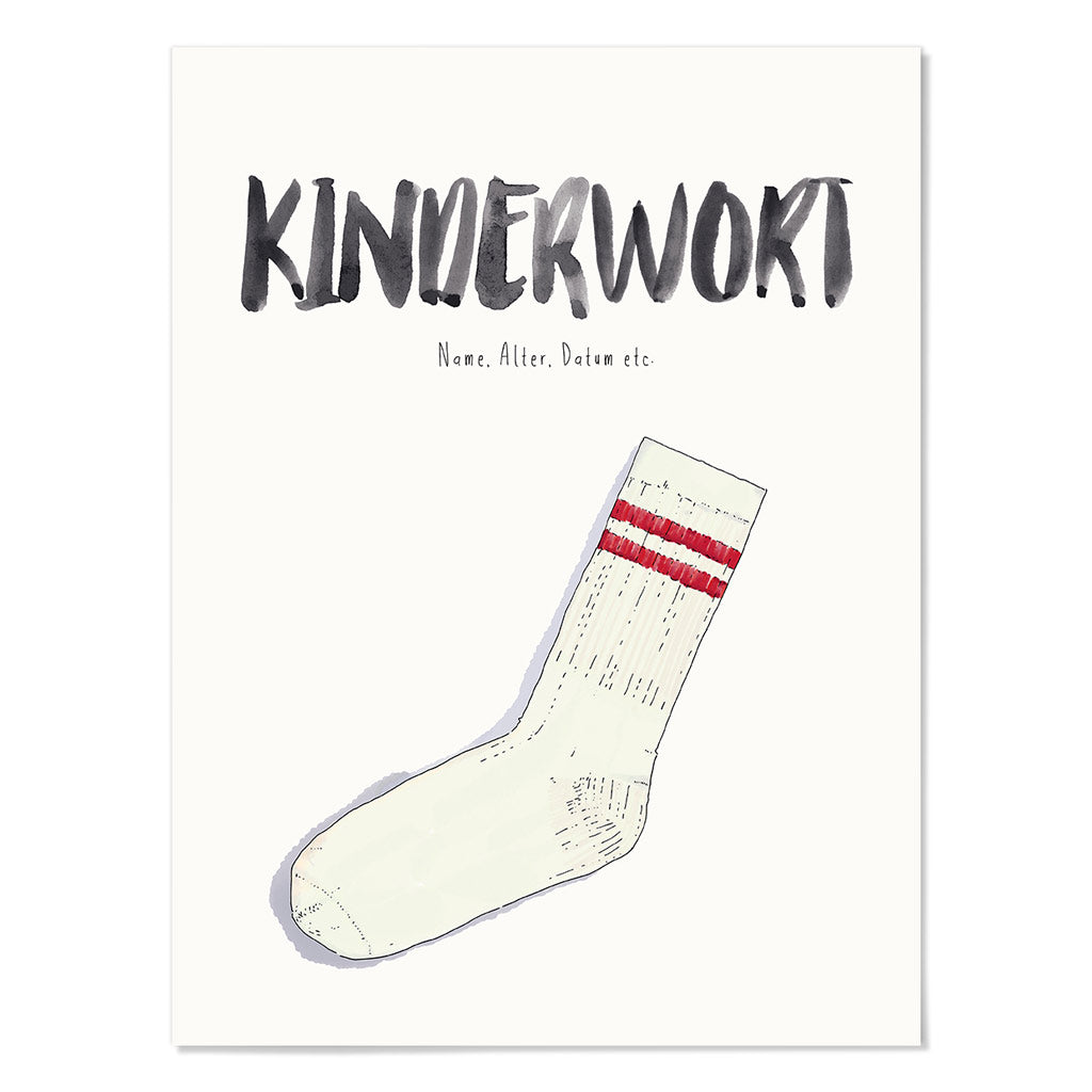 Kindermundposter Socke – personalisiertes Poster mit Kinderwort für Eltern