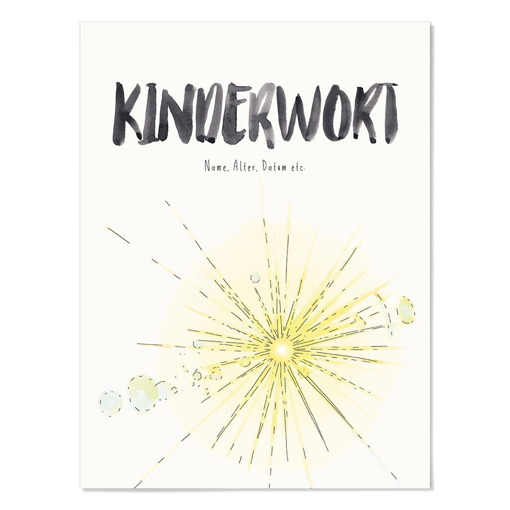 Kindermundposter Sonne – personalisiertes Poster mit Kinderwort für Eltern