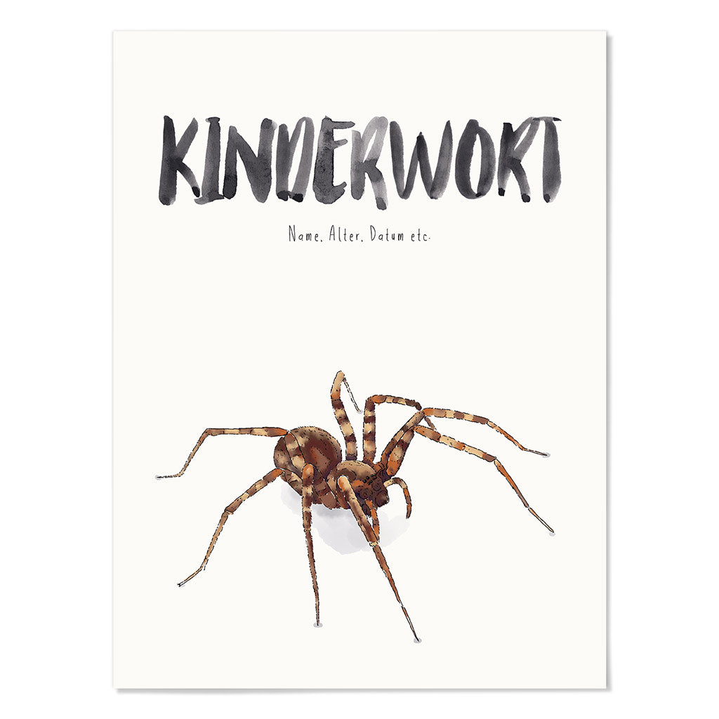 Kindermundposter Spinne – personalisiertes Poster mit Kinderwort für Eltern