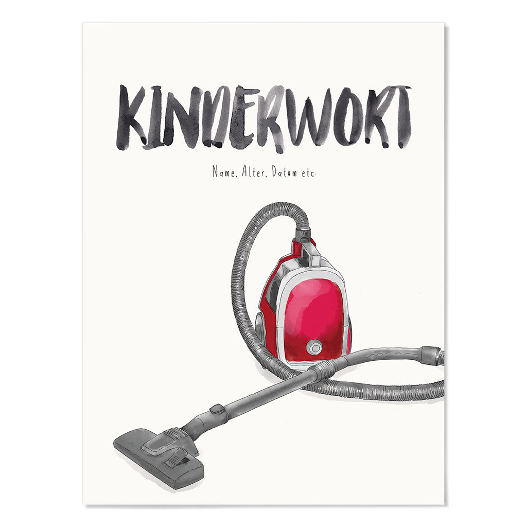 Kindermundposter Staubsauger – personalisiertes Poster mit Kinderwort für Eltern