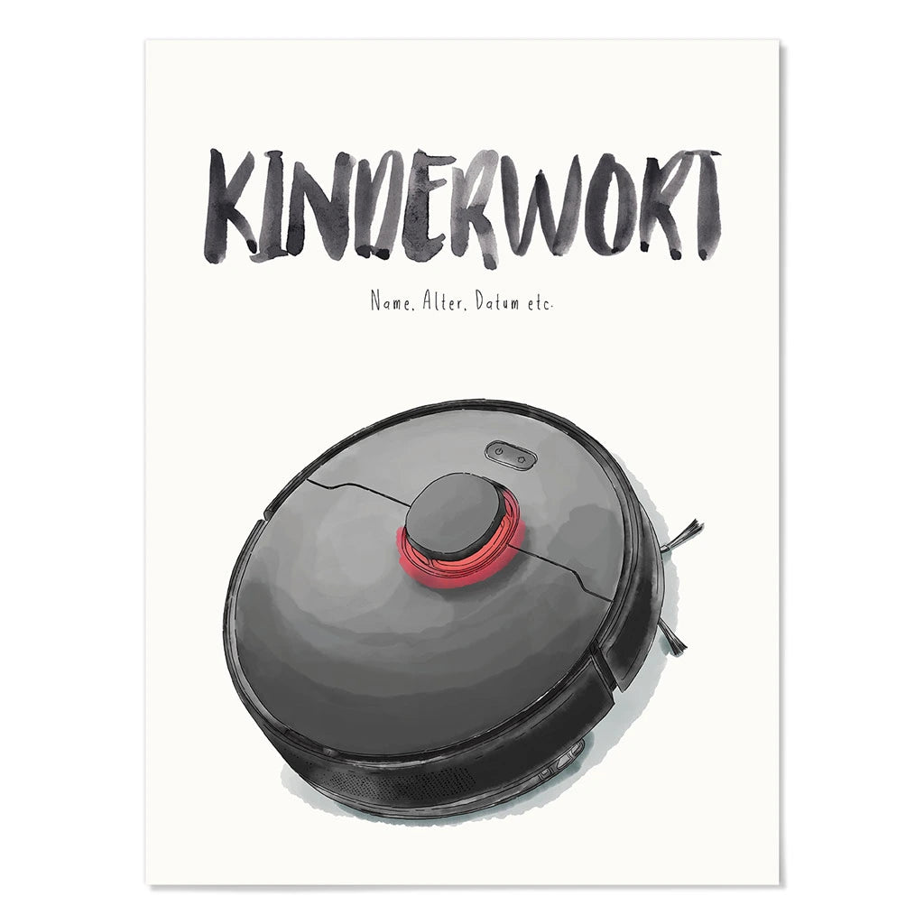 Kindermundposter - Motiv Staubsauger- Wisch-Roboter