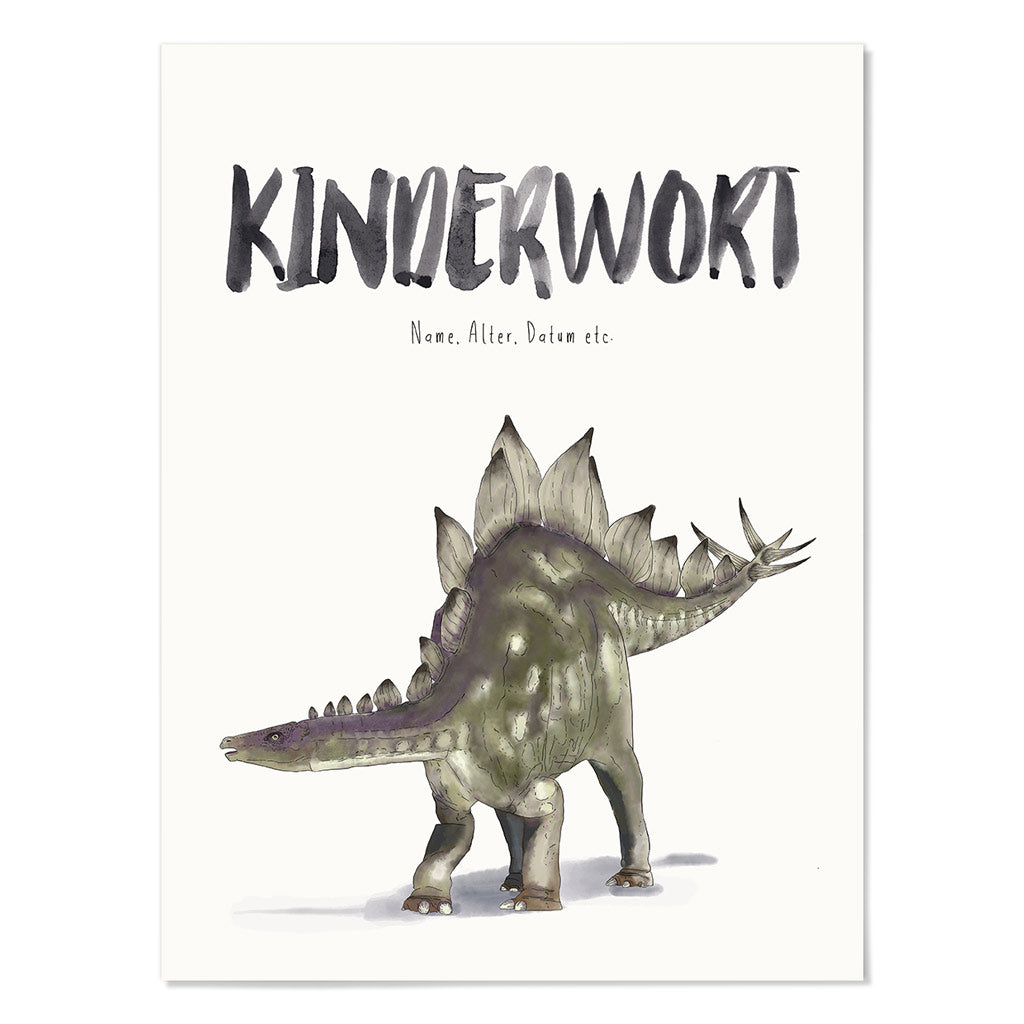 Kindermundposter Stegosaurus – personalisiertes Poster mit Kinderwort für Eltern