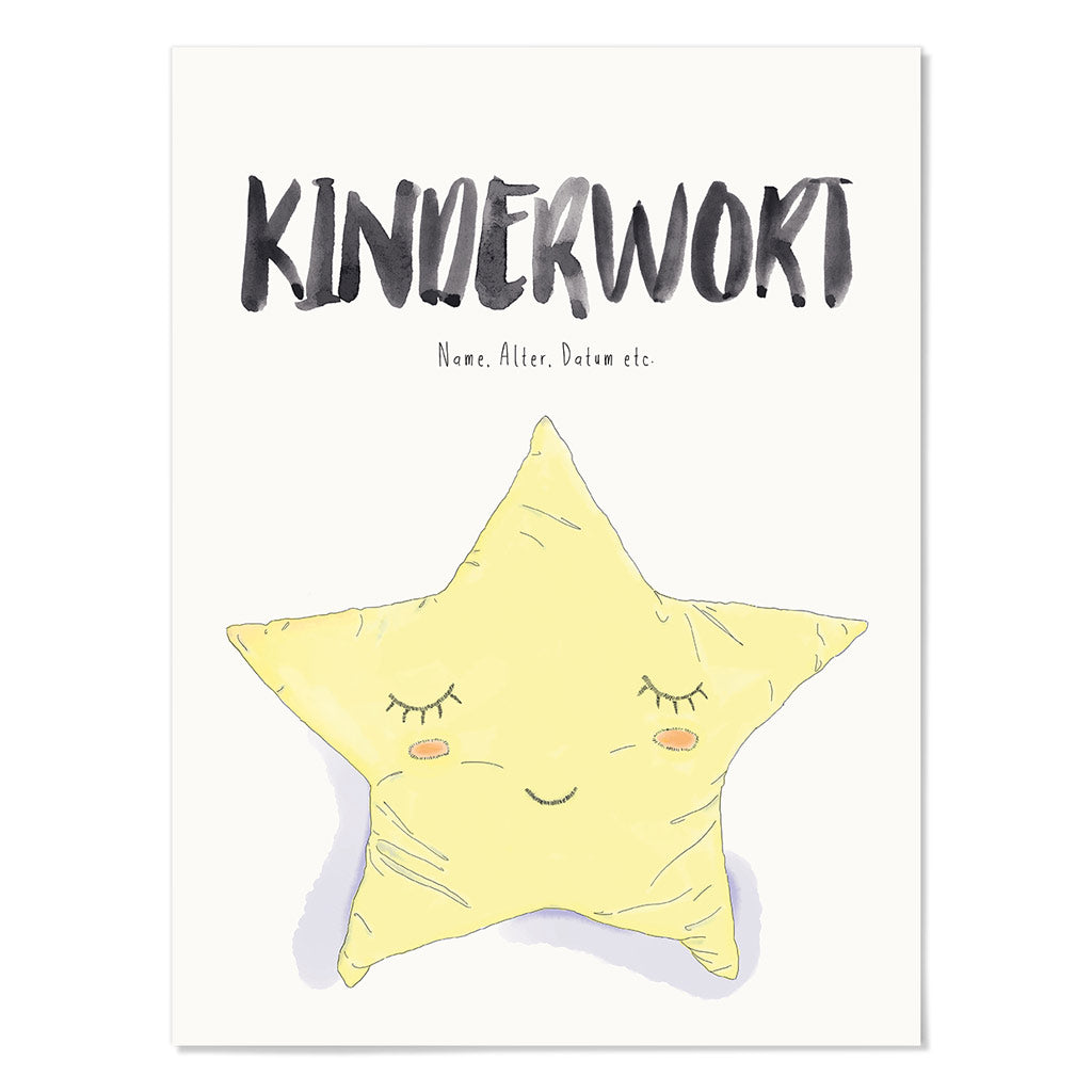 Kindermundposter Stern – personalisiertes Poster mit Kinderwort für Eltern