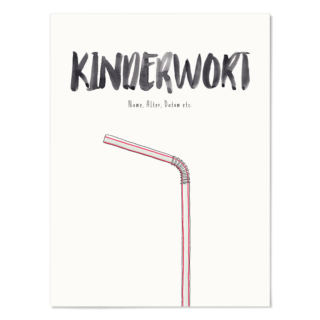 Kindermundposter Strohhalm – personalisiertes Poster mit Kinderwort für Eltern