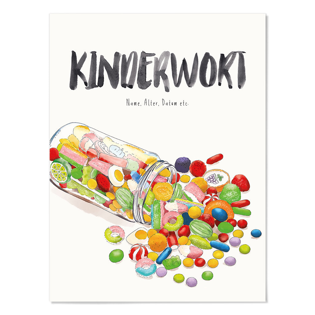 Kindermundposter Süßigkeiten – personalisiertes Poster mit Kinderwort für Eltern