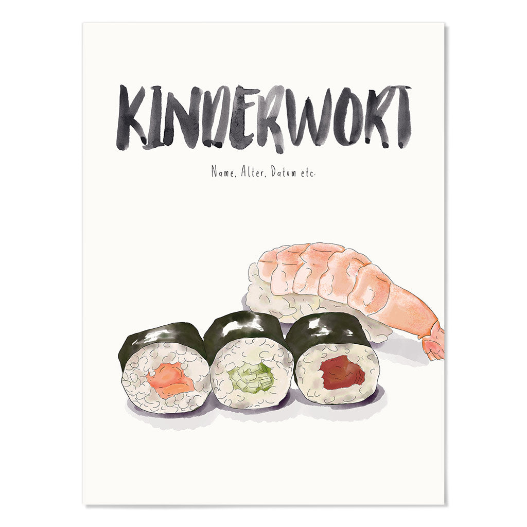 Kindermundposter Sushi – personalisiertes Poster mit Kinderwort für Eltern