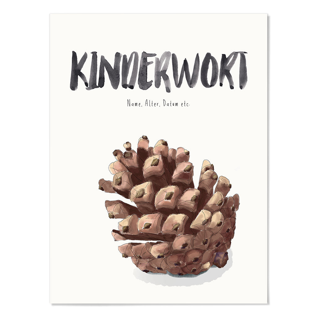 Kindermundposter Tannenzapfen – personalisiertes Poster mit Kinderwort für Eltern