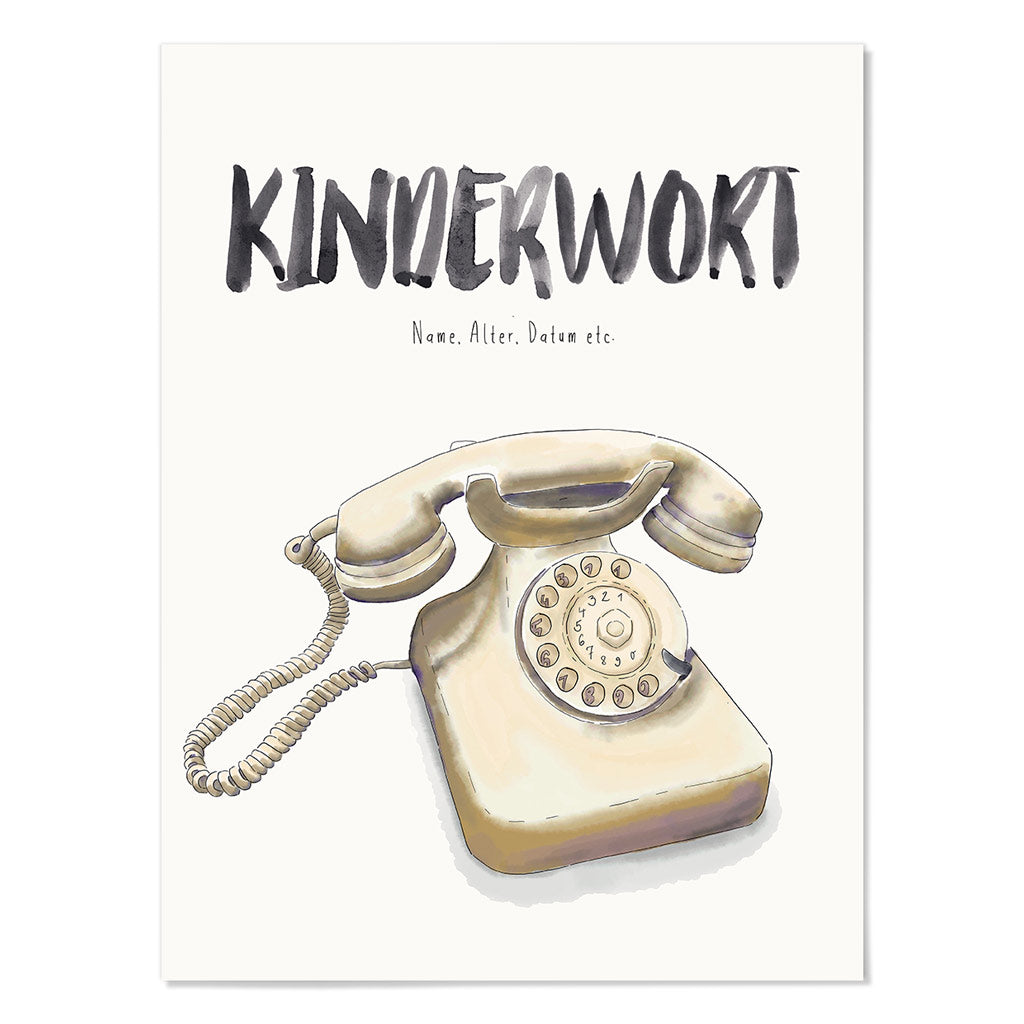 Kindermundposter Telefon – personalisiertes Poster mit Kinderwort für Eltern