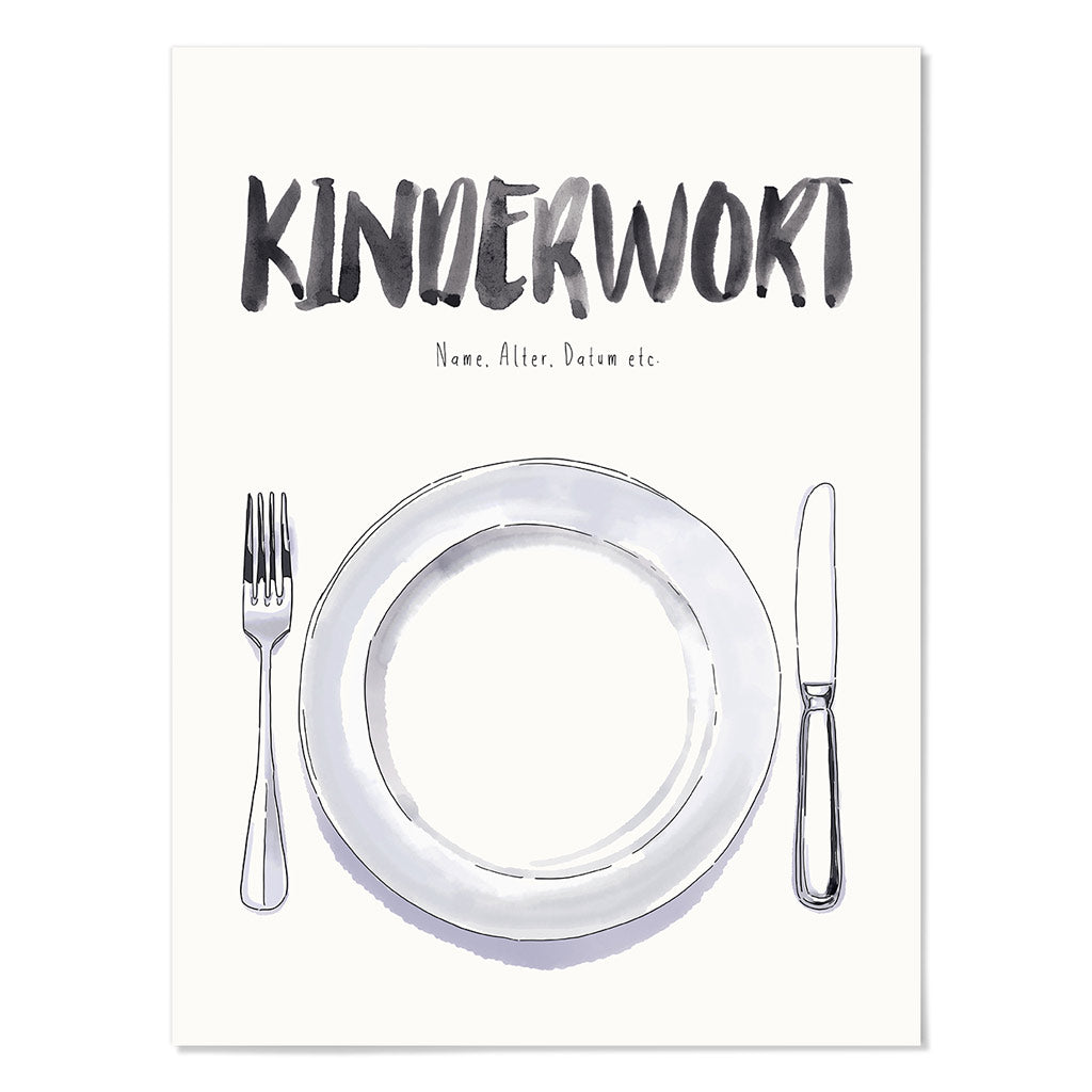 Kindermundposter Teller – personalisiertes Poster mit Kinderwort für Eltern