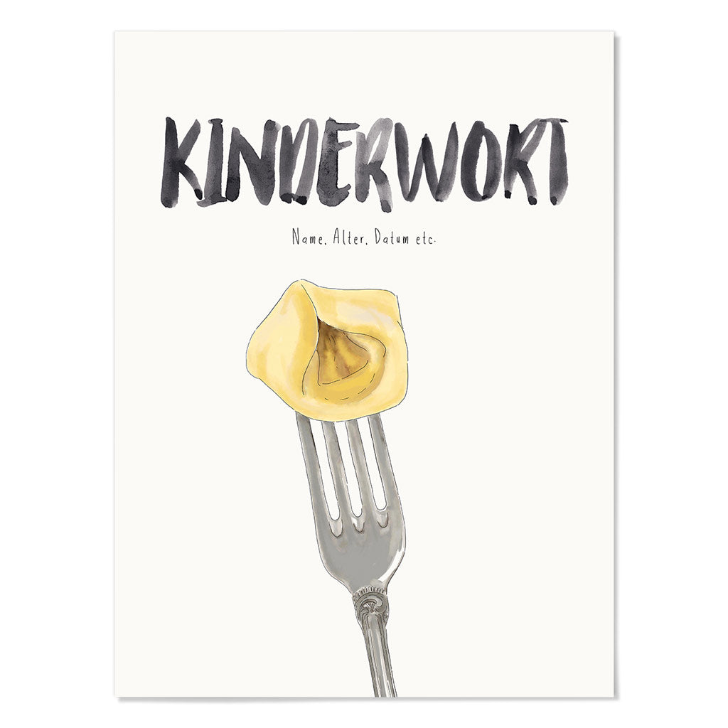 Kindermundposter Tortellini – personalisiertes Poster mit Kinderwort für Eltern
