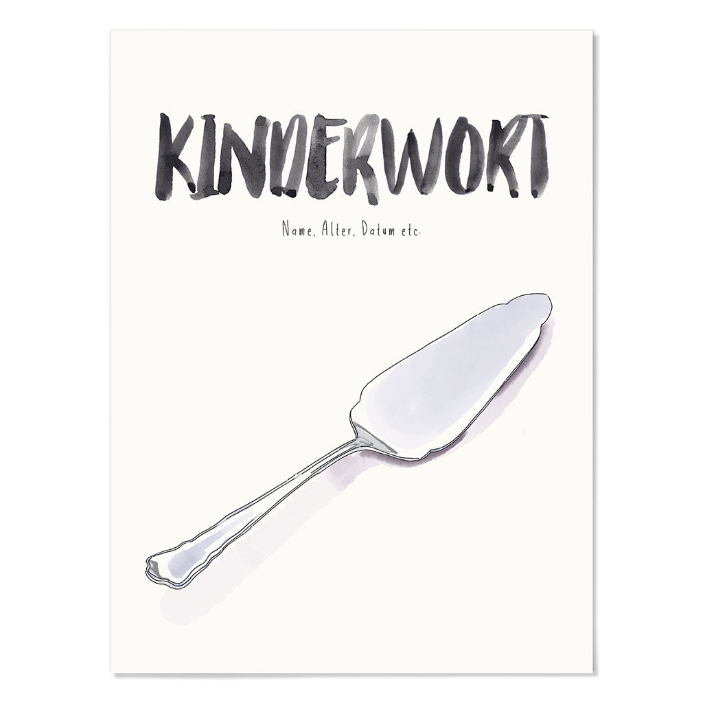 Kindermundposter Tortenheber – personalisiertes Poster mit Kinderwort für Eltern