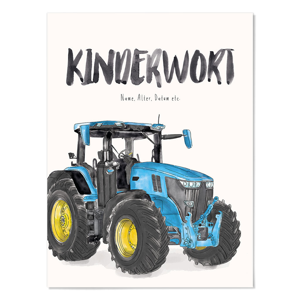 Kindermundposter Traktor – personalisiertes Poster mit Kinderwort für Eltern