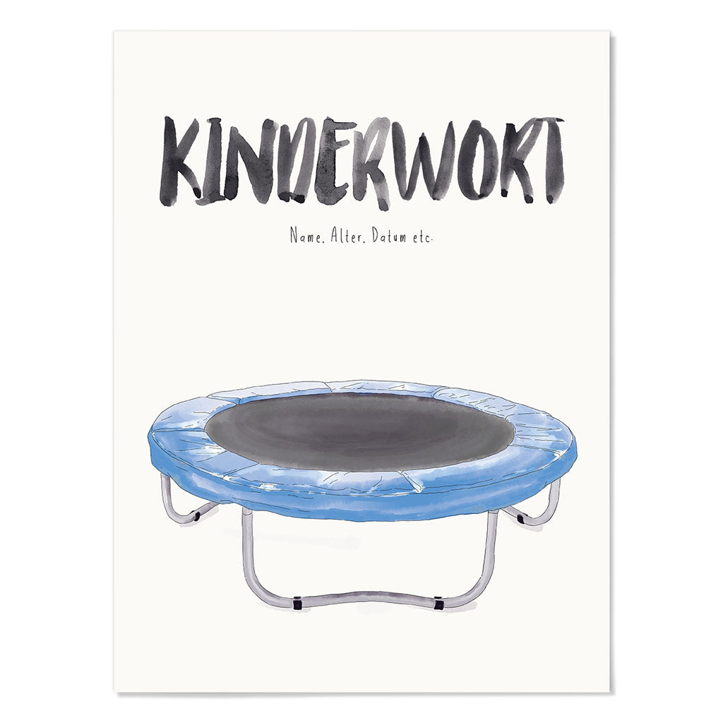 Kindermundposter Trampolin – personalisiertes Poster mit Kinderwort für Eltern