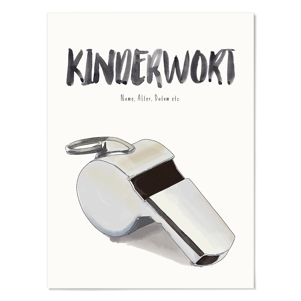 Kindermundposter Trillerpfeife – personalisiertes Poster mit Kinderwort für Eltern