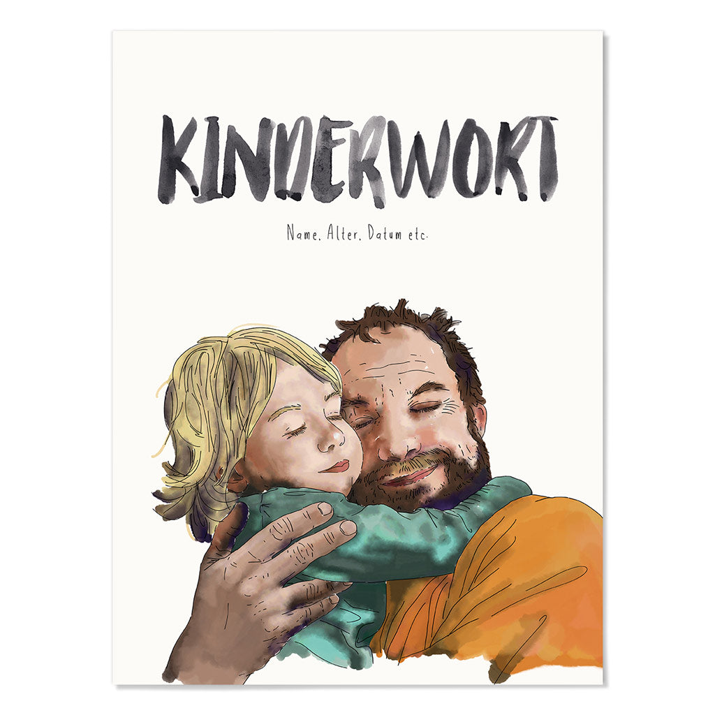 Kindermundposter Umarmung – personalisiertes Poster mit Kinderwort für Eltern
