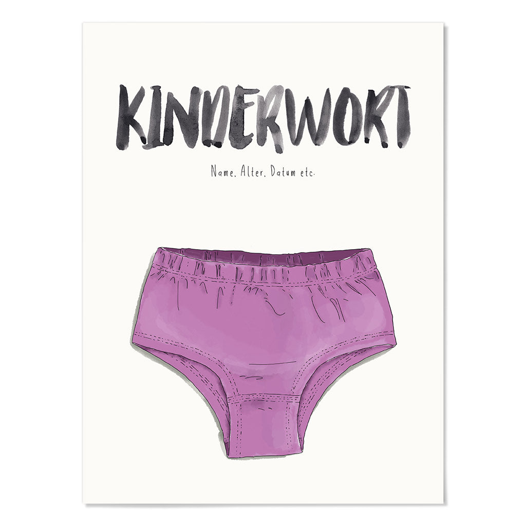 Kindermundposter Unterhose – personalisiertes Poster mit Kinderwort für Eltern
