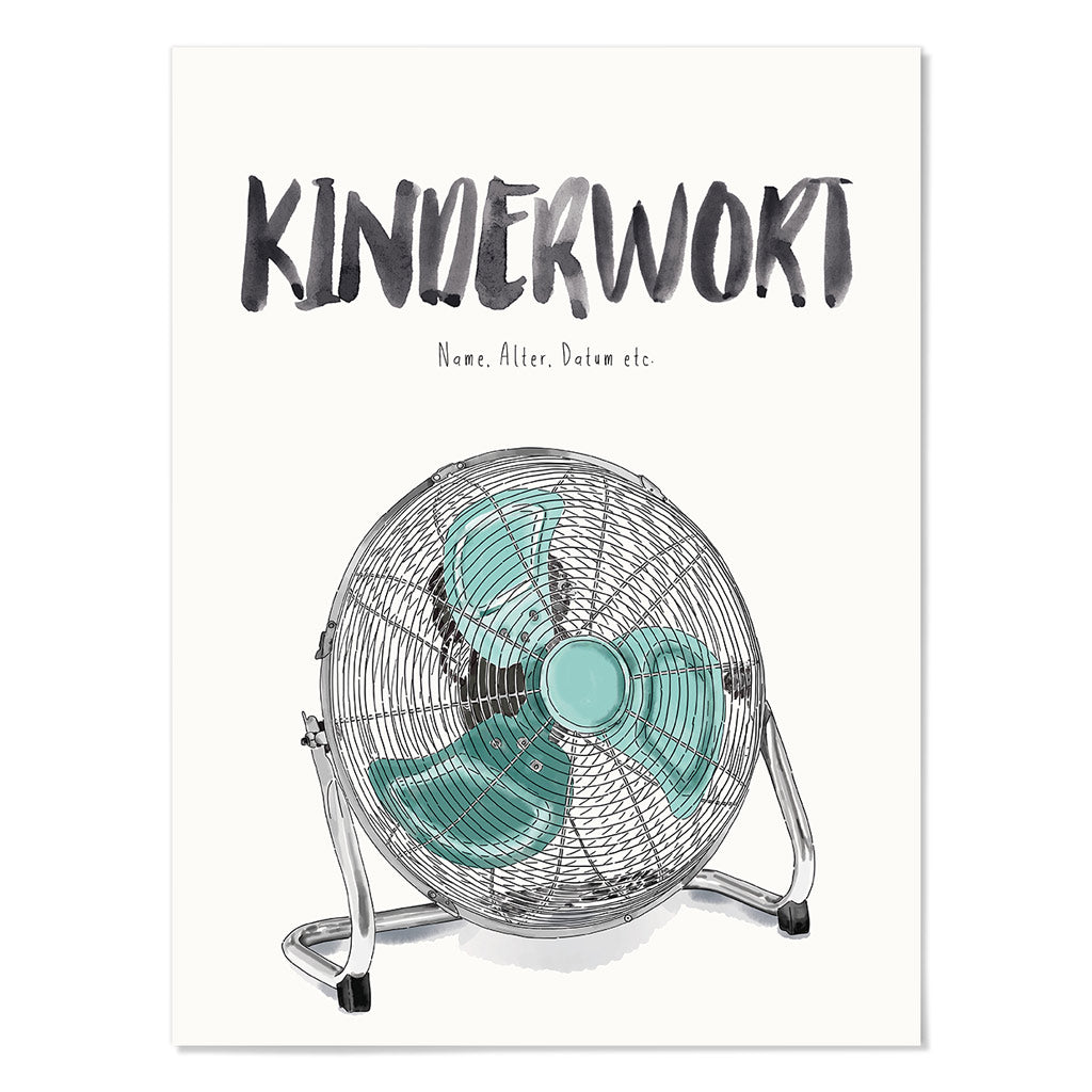 Kindermundposter Ventilator – personalisiertes Poster mit Kinderwort für Eltern