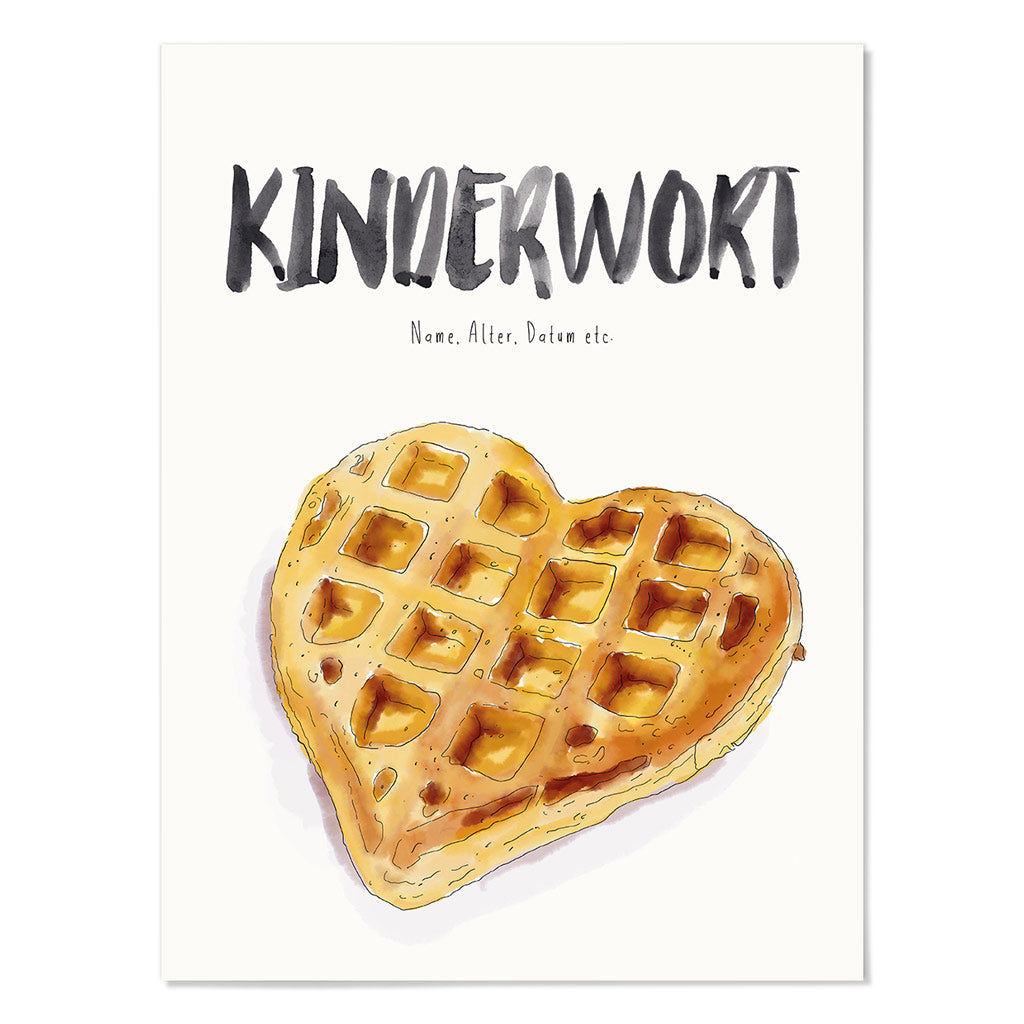 Kindermundposter Waffel – personalisiertes Poster mit Kinderwort für Eltern