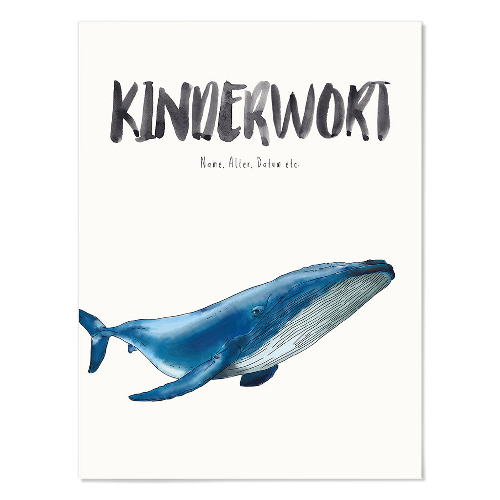 Kindermundposter Wal – personalisiertes Poster mit Kinderwort für Eltern