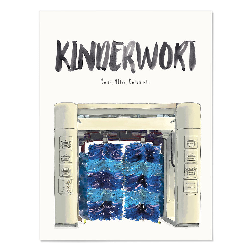 Kindermundposter Waschanlage – personalisiertes Poster mit Kinderwort für Eltern
