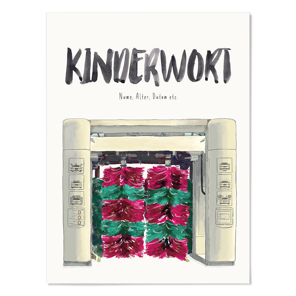 Kindermundposter Waschanlage – personalisiertes Poster mit Kinderwort für Eltern