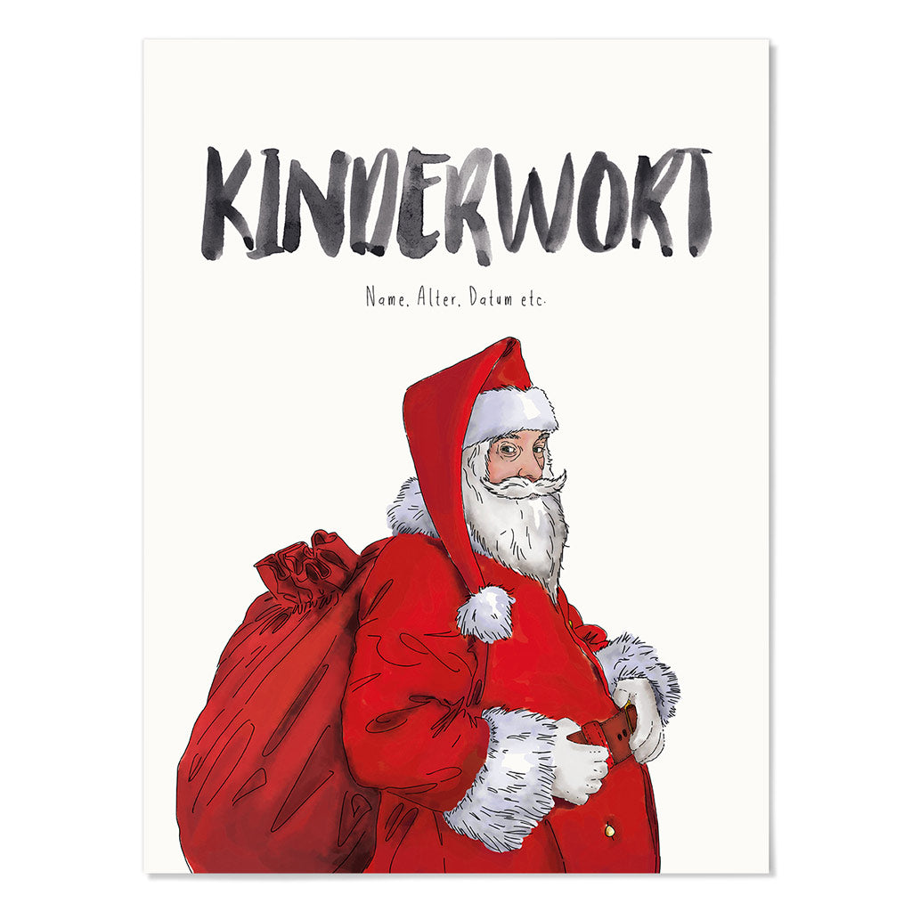 Kindermundposter Weihnachtsmann – personalisiertes Poster mit Kinderwort für Eltern