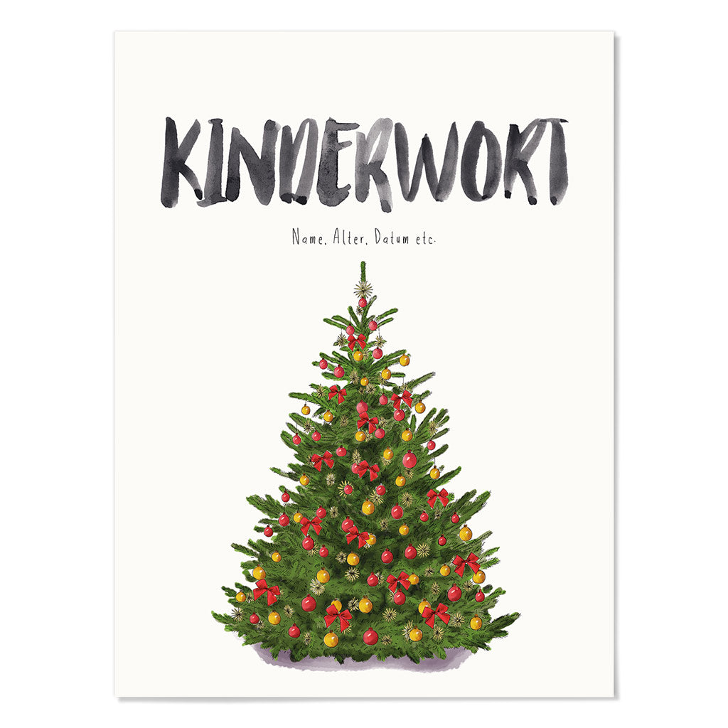 Kindermundposter Weihnachtsbaum – personalisiertes Poster mit Kinderwort für Eltern