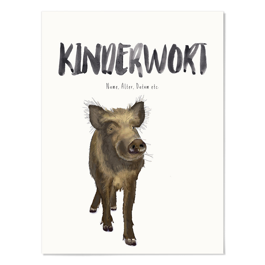 Kindermundposter Wildschwein – personalisiertes Poster mit Kinderwort für Eltern