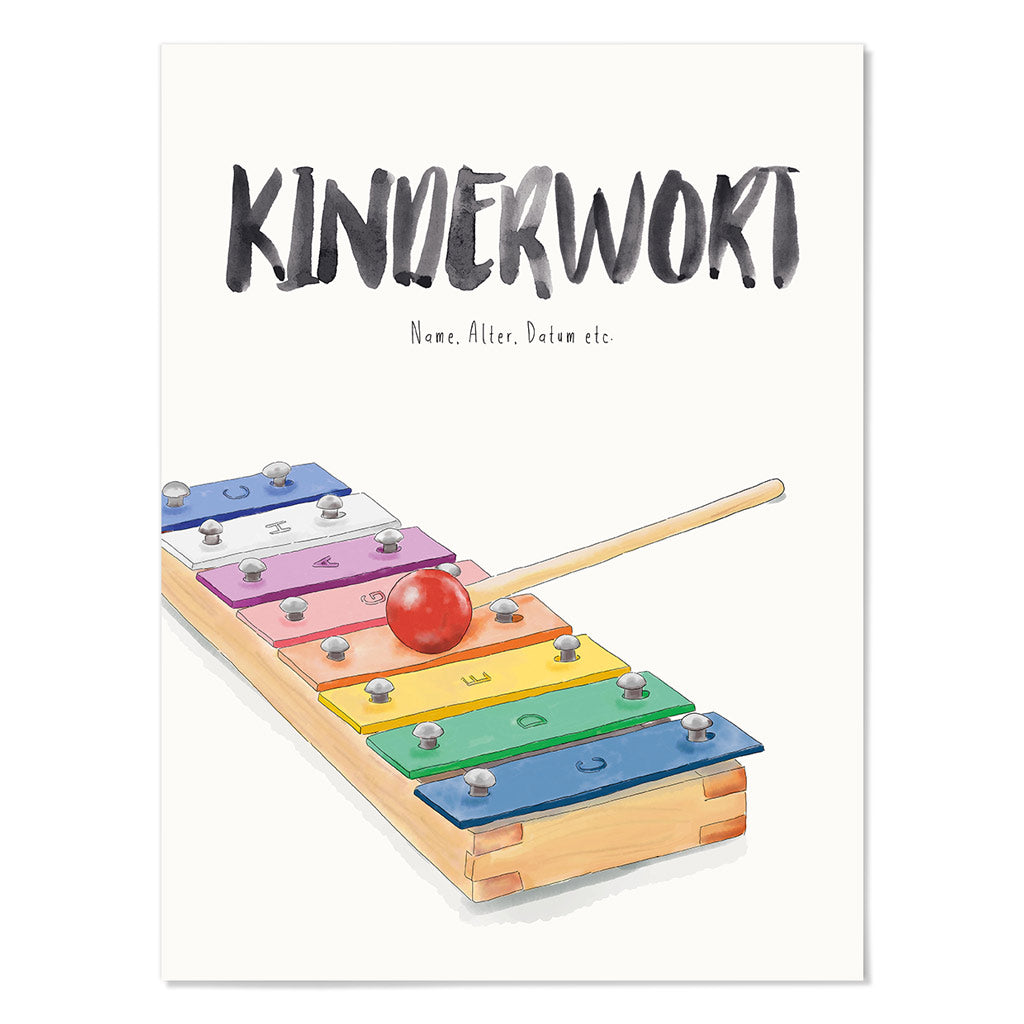 Kindermundposter Xylophon – personalisiertes Poster mit Kinderwort für Eltern