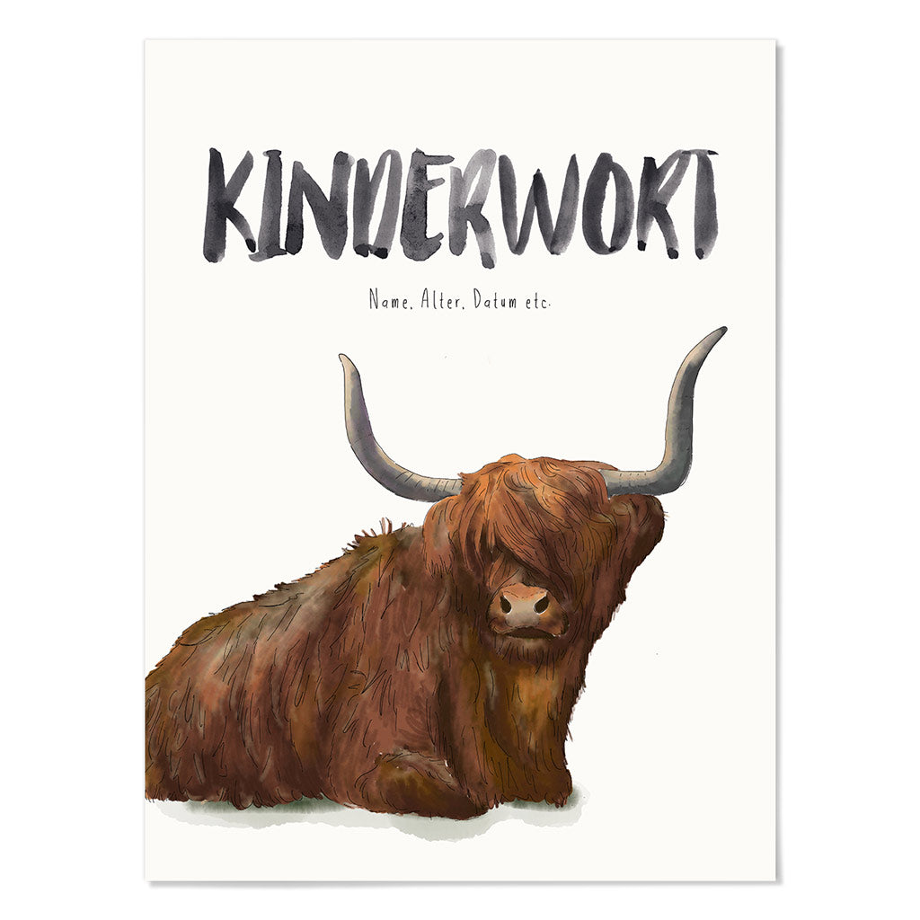 Kindermundposter Yak – personalisiertes Poster mit Kinderwort für Eltern