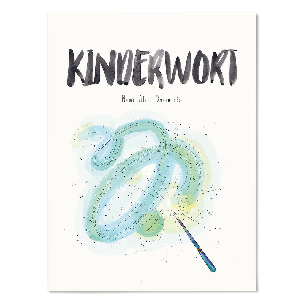 Kindermundposter Zauberstab – personalisiertes Poster mit Kinderwort für Eltern