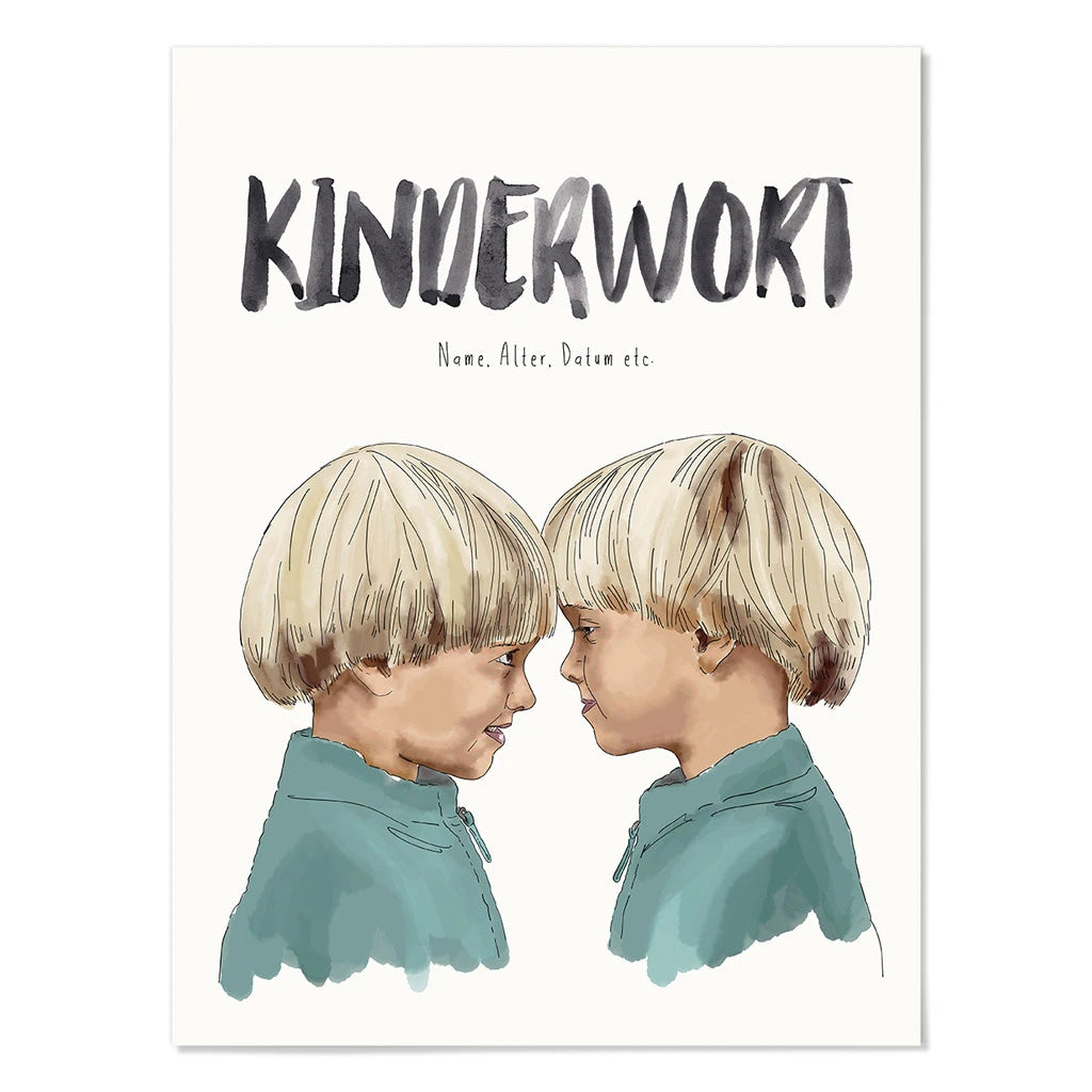Kindermundposter - Motiv Zwillinge Jungen Brüder
