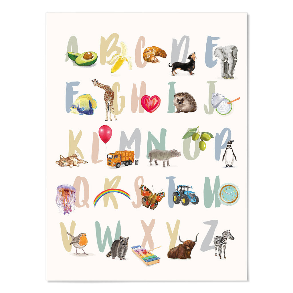 ABC Poster mit großen Buchstaben - Kinderzimmerdeko