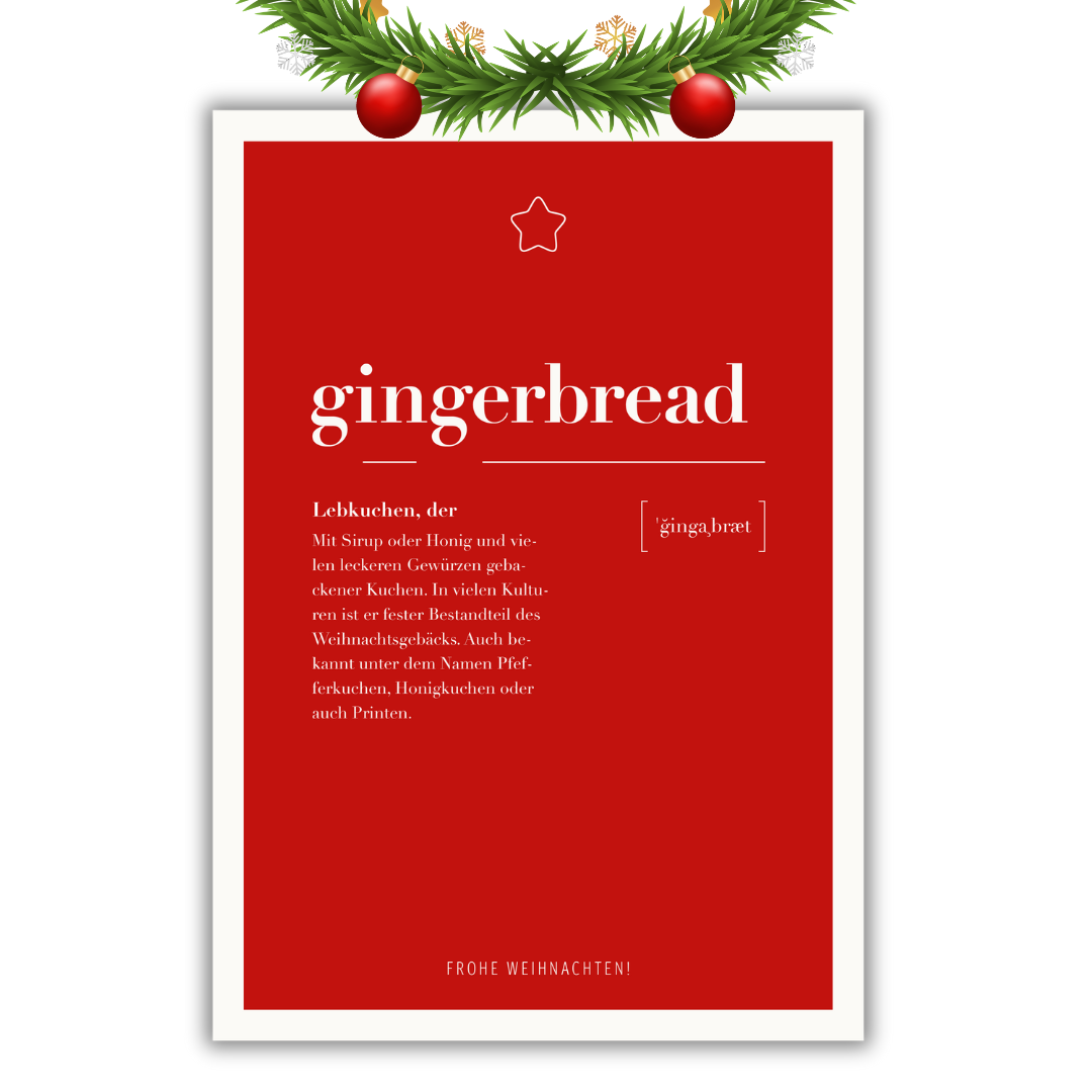 hejhoni - weihnachtsposter set "lebkuchenmann"