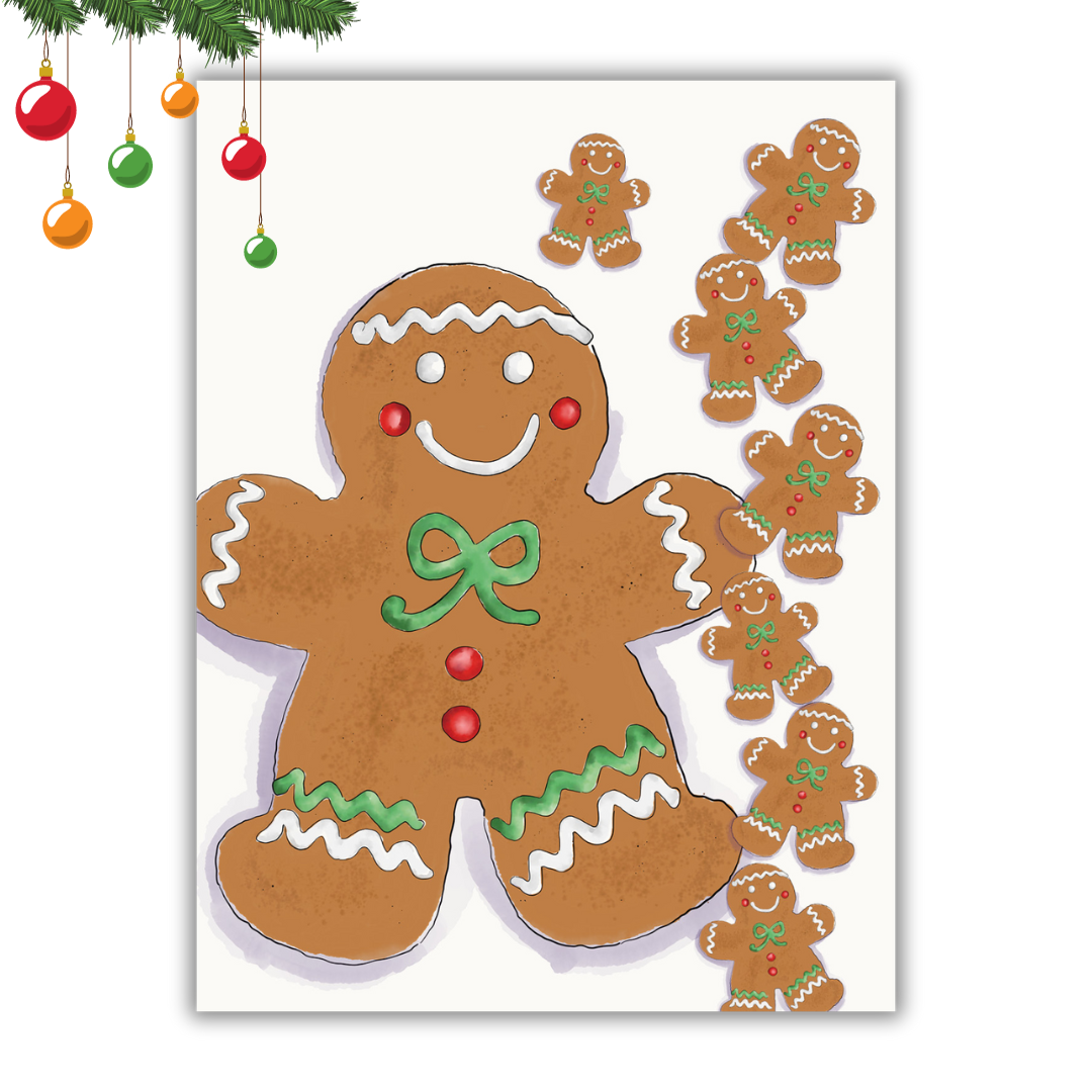 Weihnachtsposter 3er-Set "Lebkuchenmann"