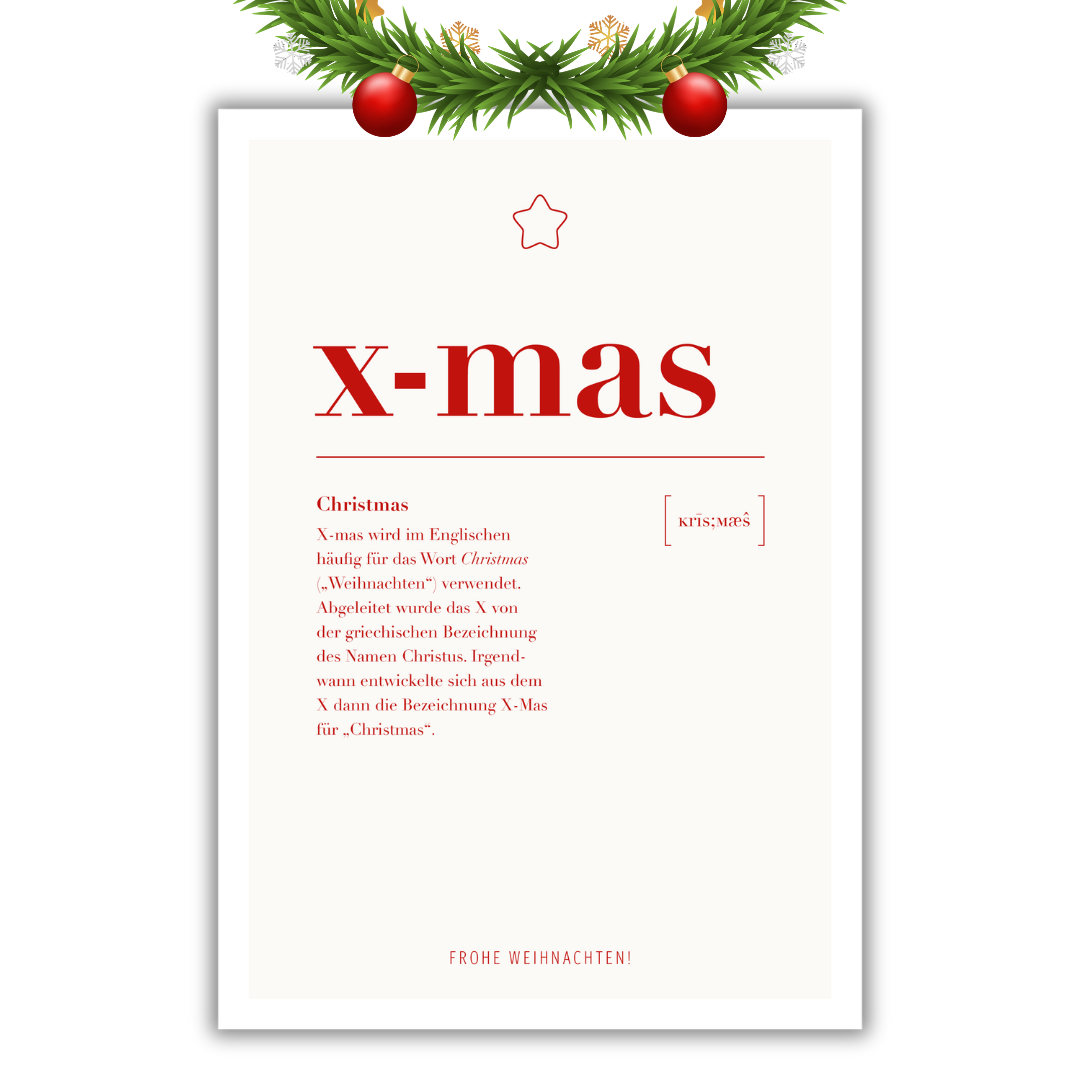 Weihnachtsposter "X-Mas"