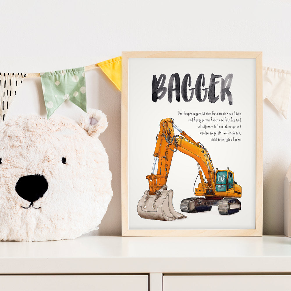 Kinderzimmerposter "bagger"