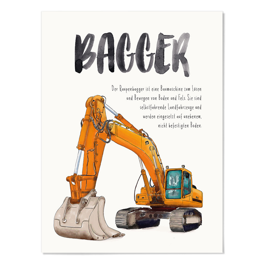 Kinderzimmerposter "bagger"