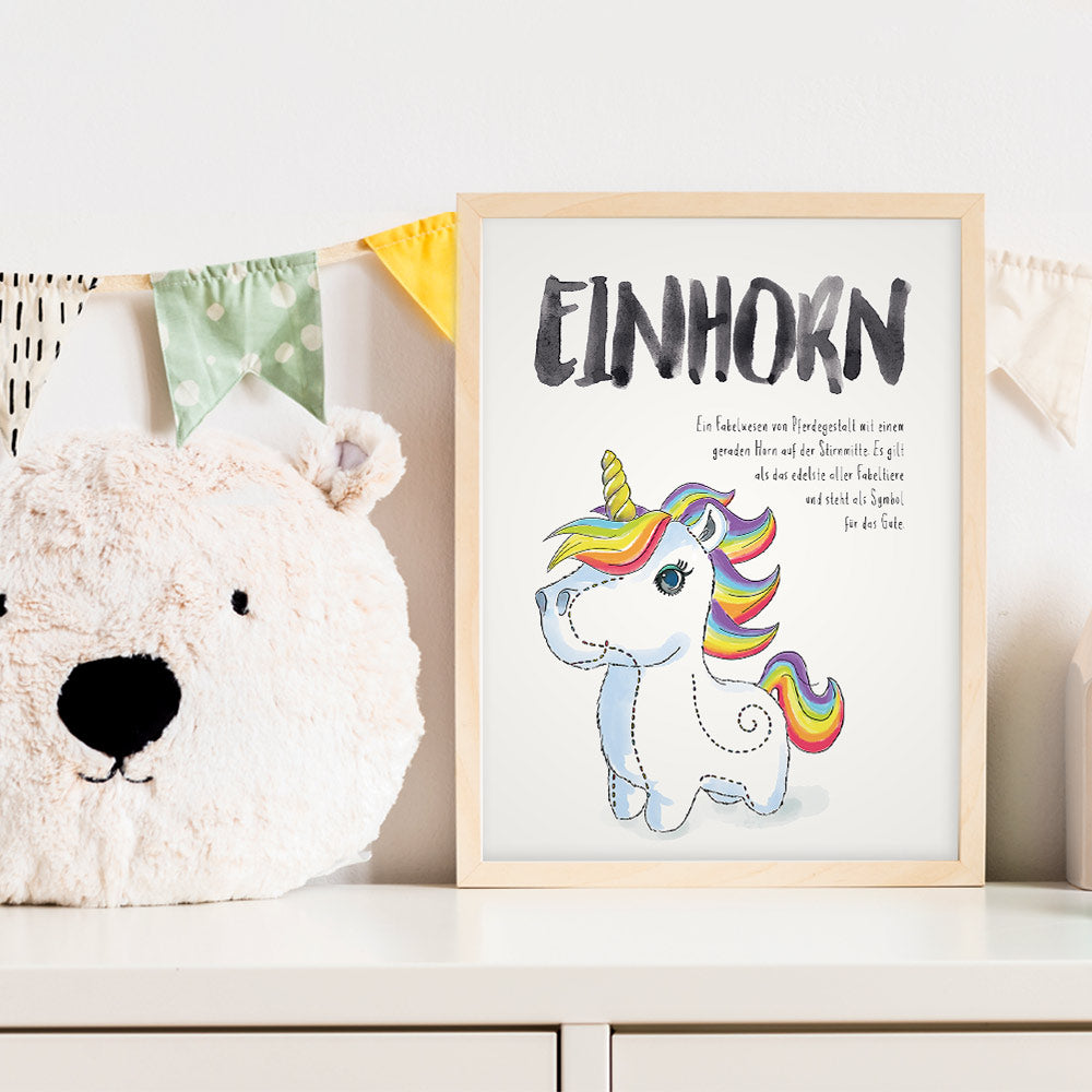 Kinderzimmerposter "Einhorn"