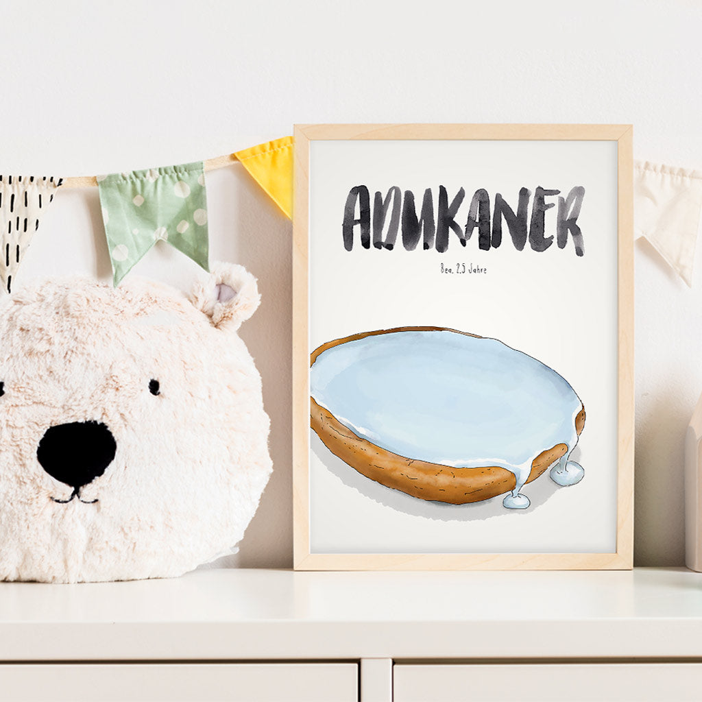 Kindermundposter Amerikaner im Kinderzimmer – personalisiertes Poster als Dekoration und Geschenk