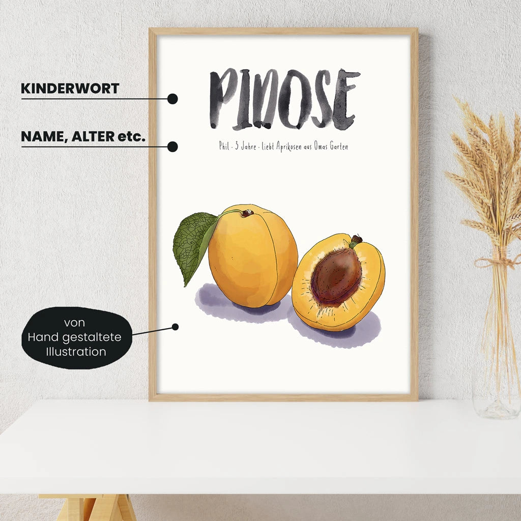 Kindermundposter - Motiv Aprikose