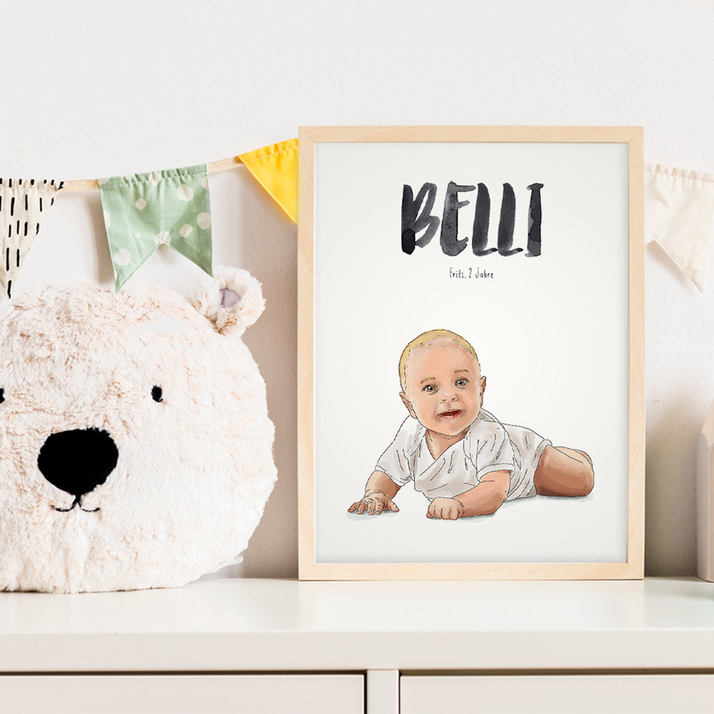 Kindermundposter Baby im Kinderzimmer – personalisiertes Poster als Dekoration und Geschenk