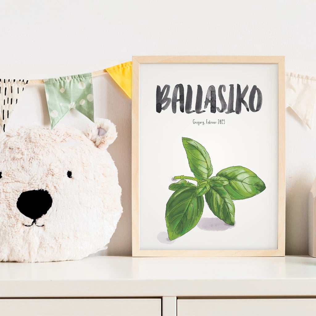 Kindermundposter - Motiv Basilikum