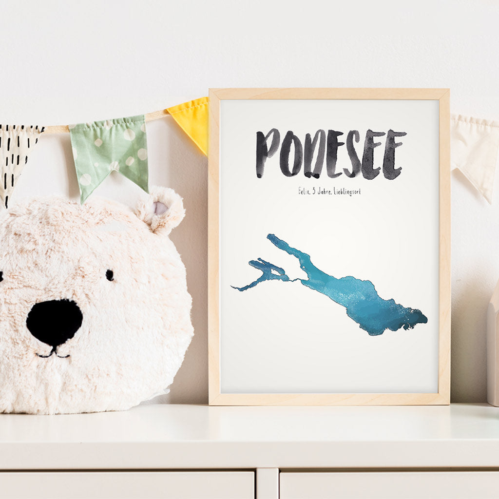 Kindermundposter Bodensee im Kinderzimmer – personalisiertes Poster als Dekoration und Geschenk