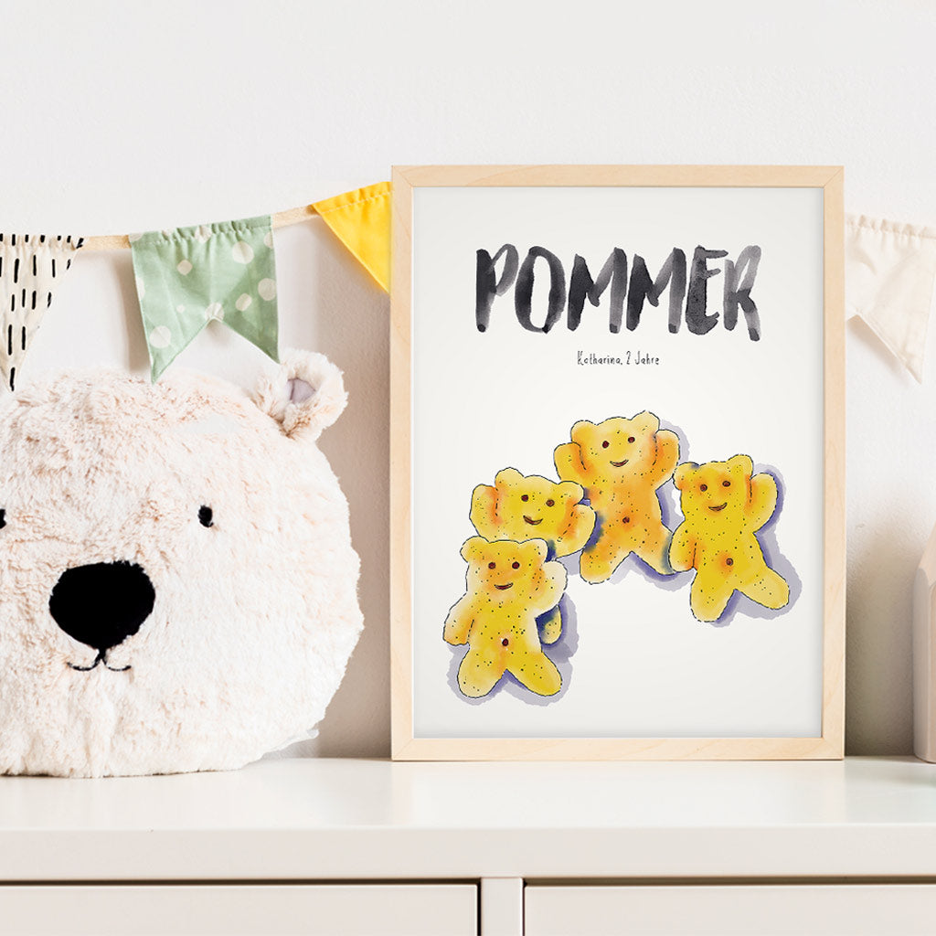 Kindermundposter Chips im Kinderzimmer – personalisiertes Poster als Dekoration und Geschenk