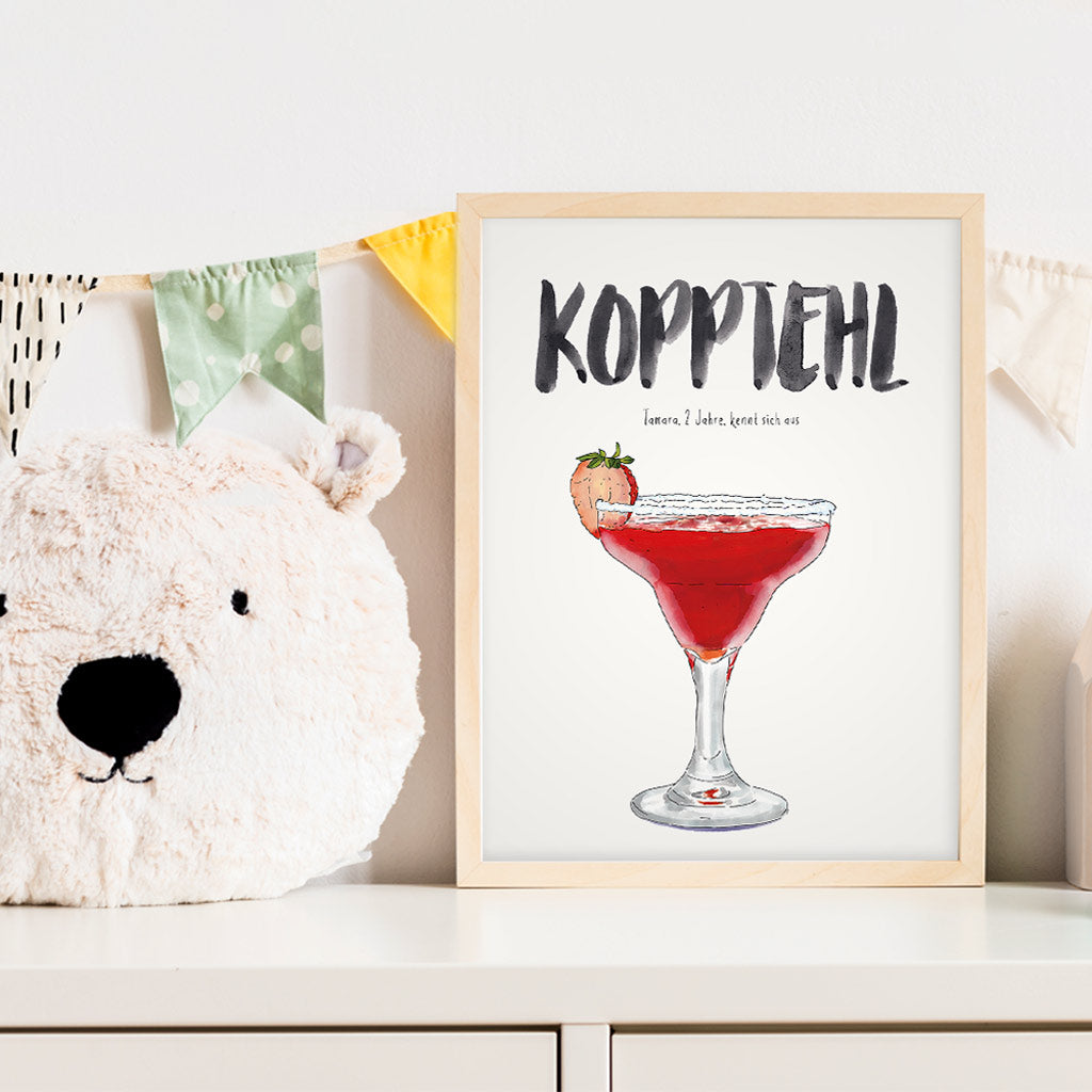 Kindermundposter Cocktail im Kinderzimmer – personalisiertes Poster als Dekoration und Geschenk
