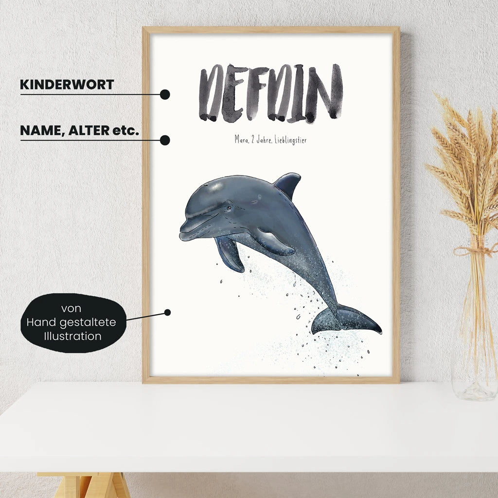 Kindermundposter - Motiv Delfin