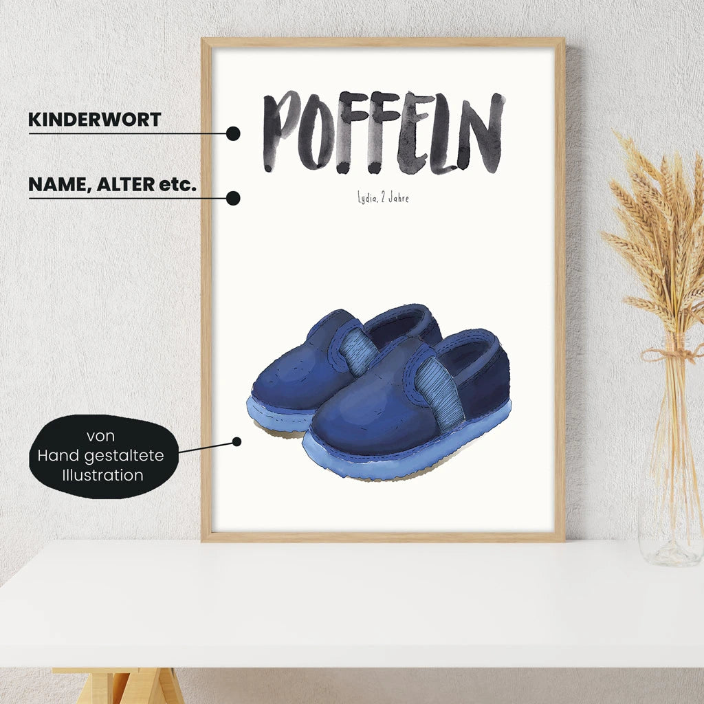 Kindermundposter - Motiv Pantoffeln Hausschuhe
