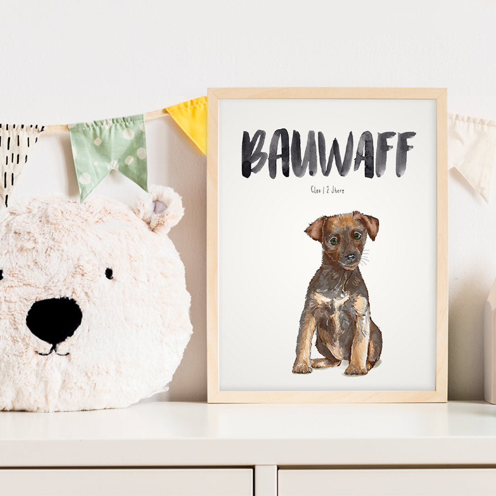Kindermundposter Hund im Kinderzimmer – personalisiertes Poster als Dekoration und Geschenk