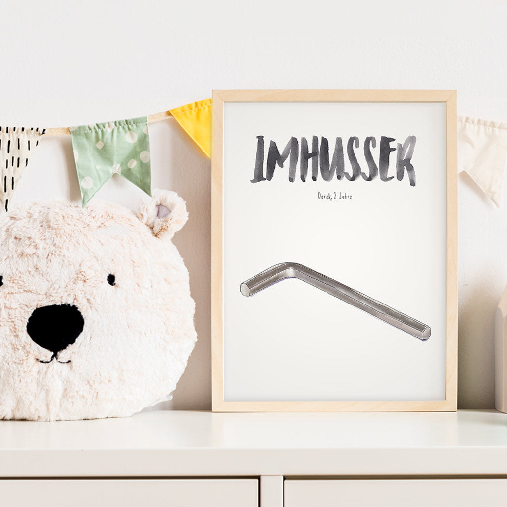 Kindermundposter Innensechskant im Kinderzimmer – personalisiertes Poster als Dekoration und Geschenk